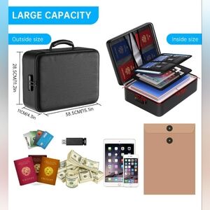 5200°F Fireproof Document Organizer with LOCK, Insulated + Waterproof Box Safe